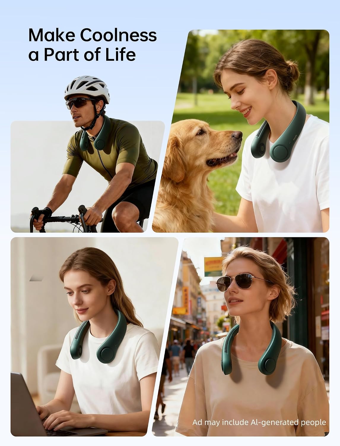 jisulife neck fan final lifestyle shot commuting