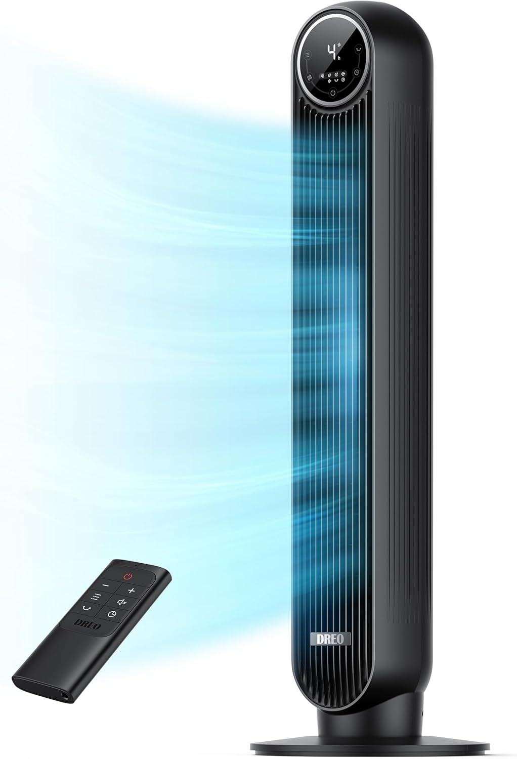 DREO tower fan bladeless standing fan for bedroom front view