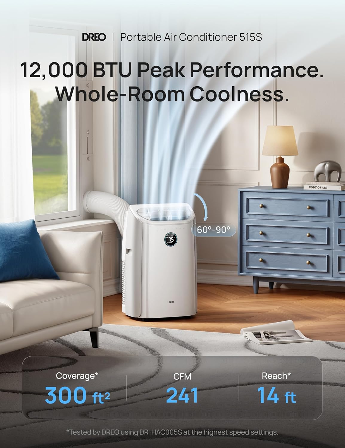DREO 515S window kit installation for portable air conditioning