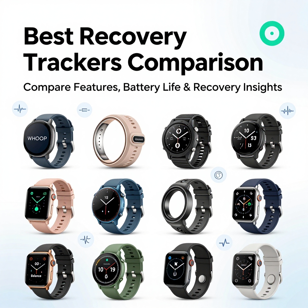 Best recovery trackers 2026 comparison table featuring WHOOP, Oura, Garmin, Polar, Apple Watch