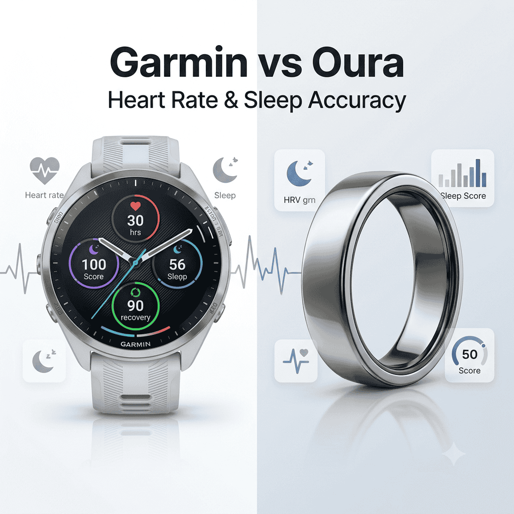 Garmin vs Oura Ring accuracy comparison for heart rate, sleep and calorie tracking