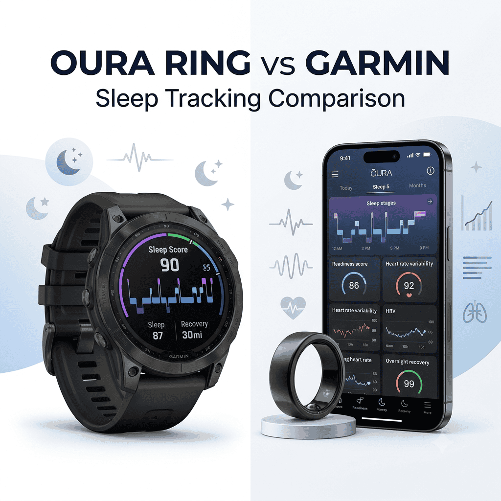 Oura Ring vs Garmin sleep tracking comparison — sleep score accuracy and recovery insights