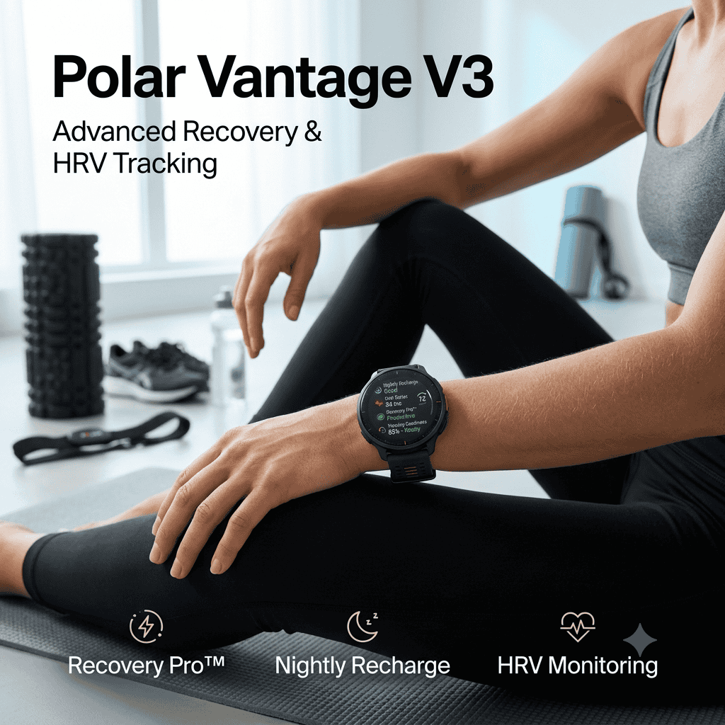 Polar Vantage V3 recovery tracking showing HRV and Nightly Recharge on athlete