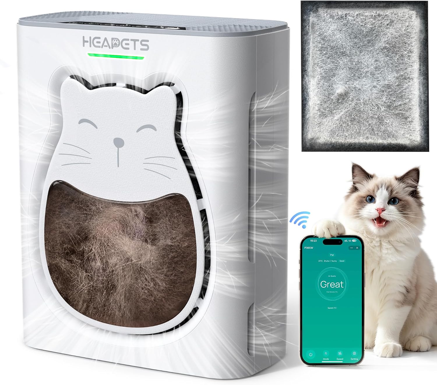 P365 pet air purifier full unit with digital display