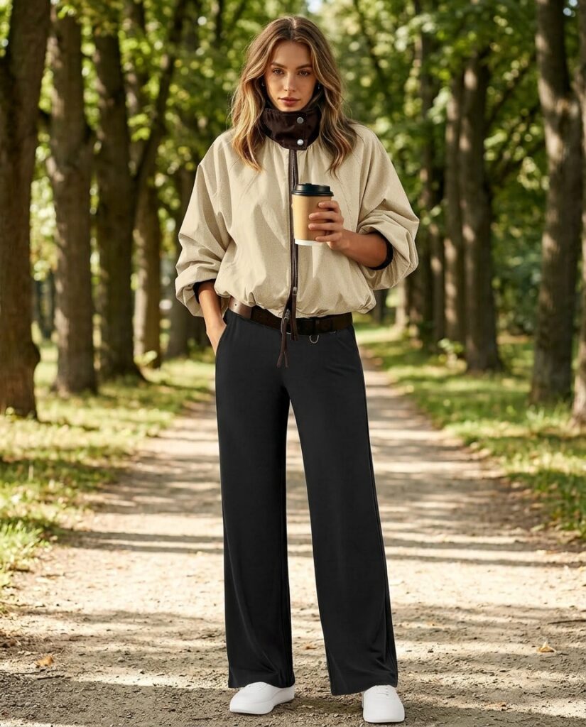 Cropped Bomber Jacket + Wide-Leg Pants