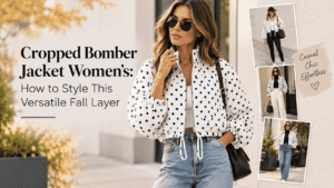 Read more about the article Cropped Bomber Jacket Women’s: How to Style This Versatile Fall Layer