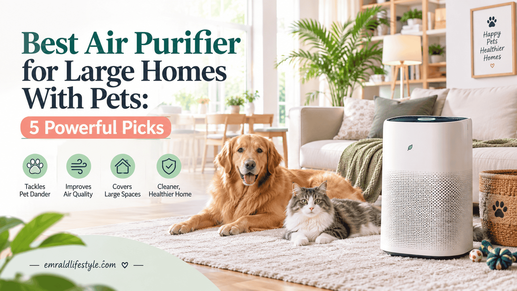 You are currently viewing Best Air Purifier for Large Homes With Pets: 5 Powerful Picks